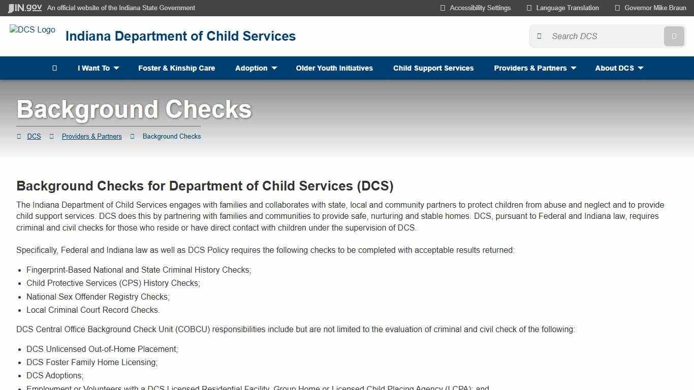 DCS: Background Checks